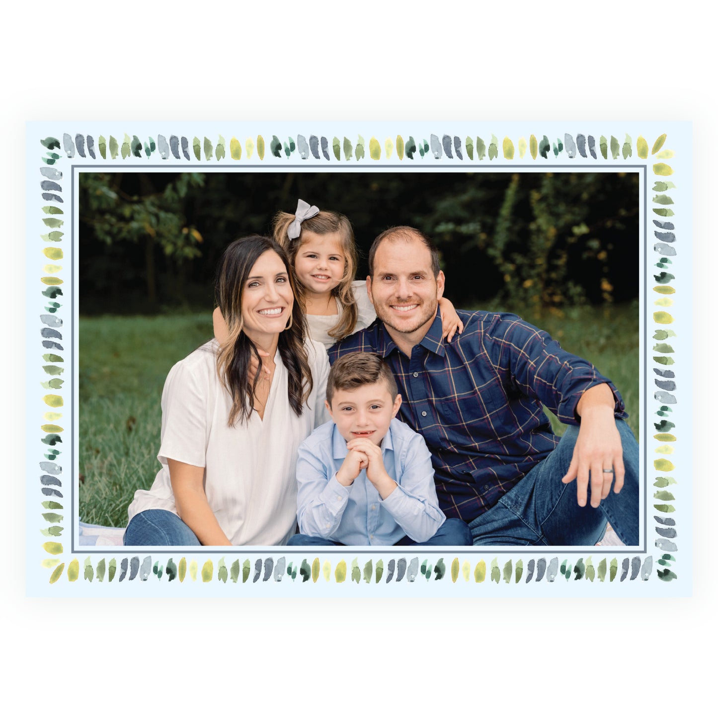 Blue Gathered Greens Colorful Frame Landscape