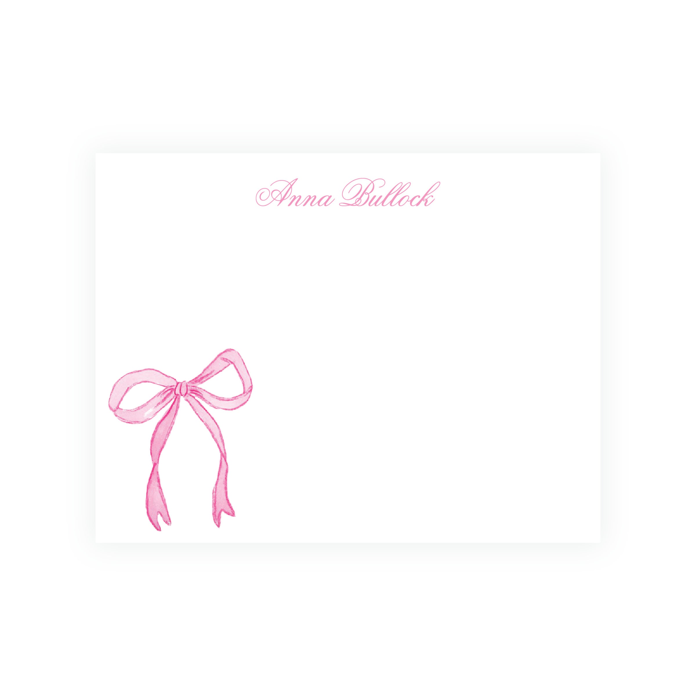 Tiny Petals Pink Bow Notecards