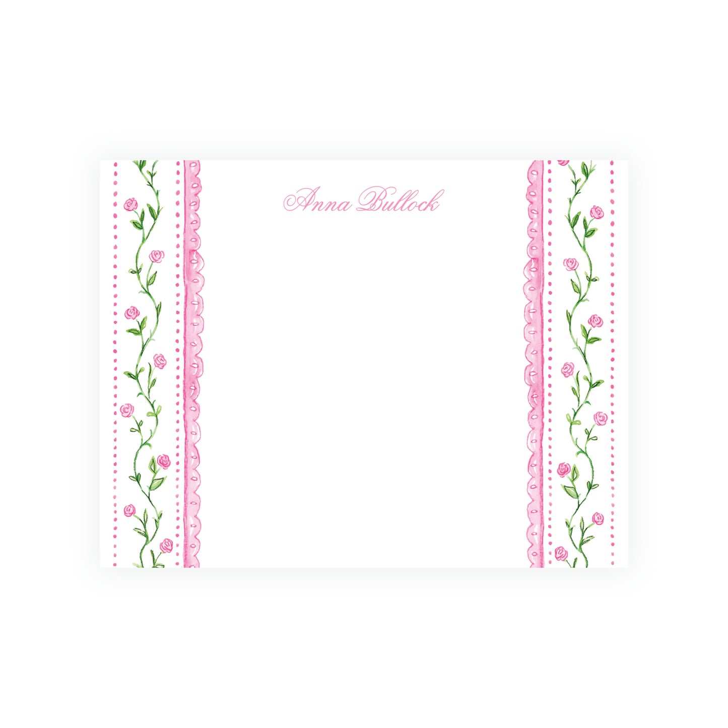 Tiny Petals Floral Trim Border Note Cards