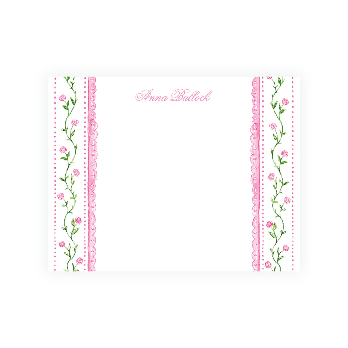 Tiny Petals Floral Trim Border Note Cards