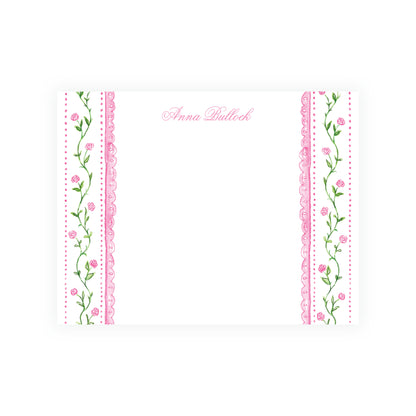 Tiny Petals Floral Trim Border Note Cards