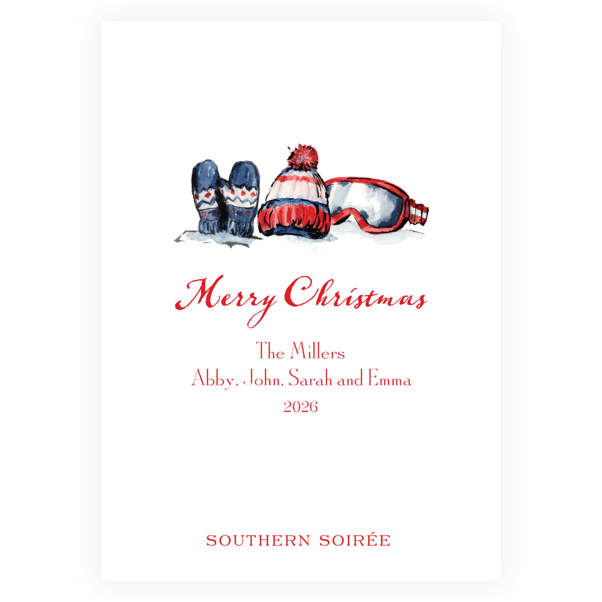 Alpine Holiday – Ski Frame Holiday Personalized Photo Card