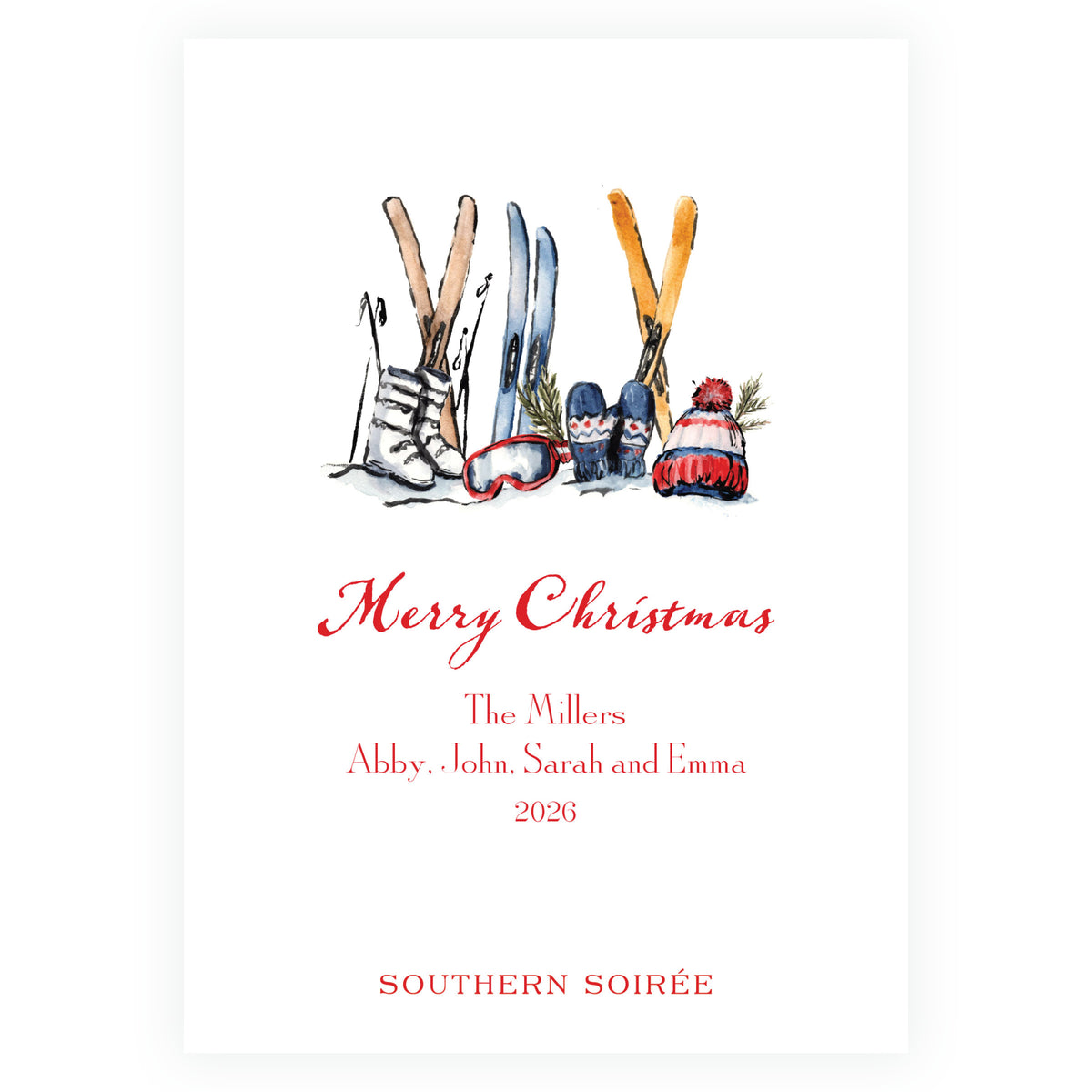 Alpine Holiday – Ski Frame Holiday Personalized Photo Card