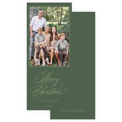 Merry Christmas Script Holiday Slim (Customizable Colors)