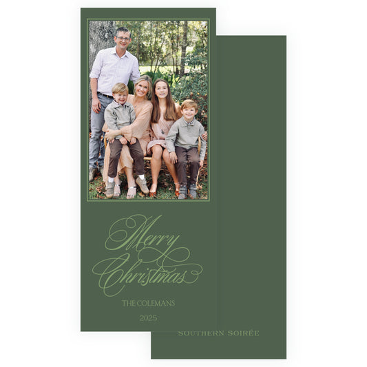 Merry Christmas Script Holiday Slim (Customizable Colors)
