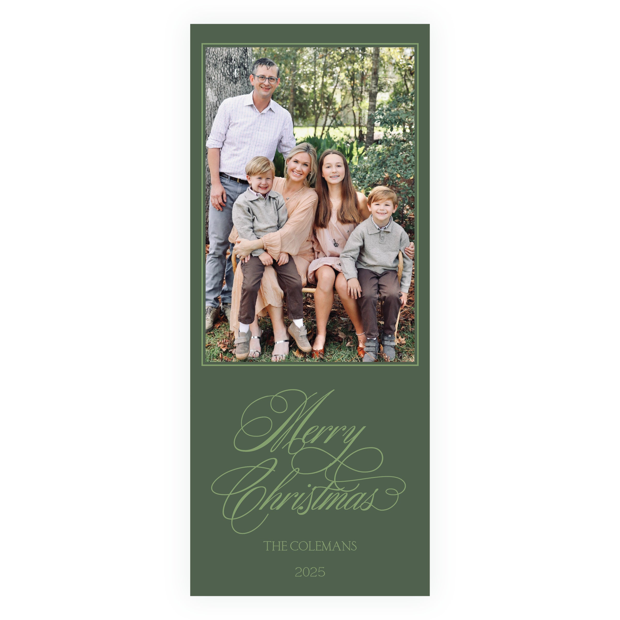 Merry Christmas Script Holiday Slim (Customizable Colors)