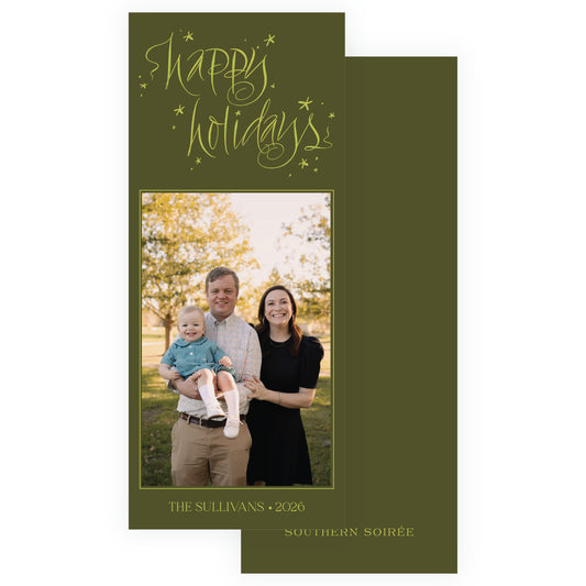 Happy Holidays with Stars Holiday Slim (Customizable Colors)