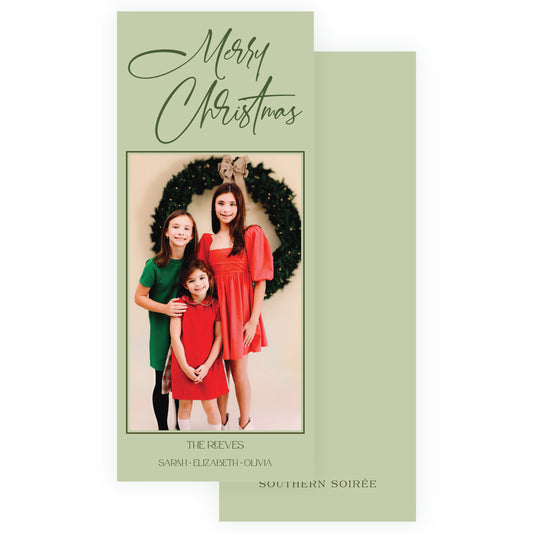 Merry Christmas by hand Holiday Slim (Customizable Colors)