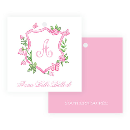 Tiny Petals Crest Gift Tag [3x3]