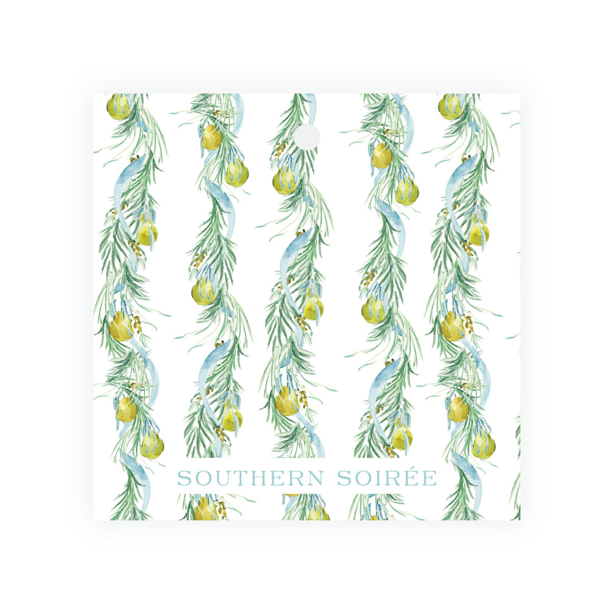 Evergreen & Pear – Wreath Square Personalized Christmas Gift Tag