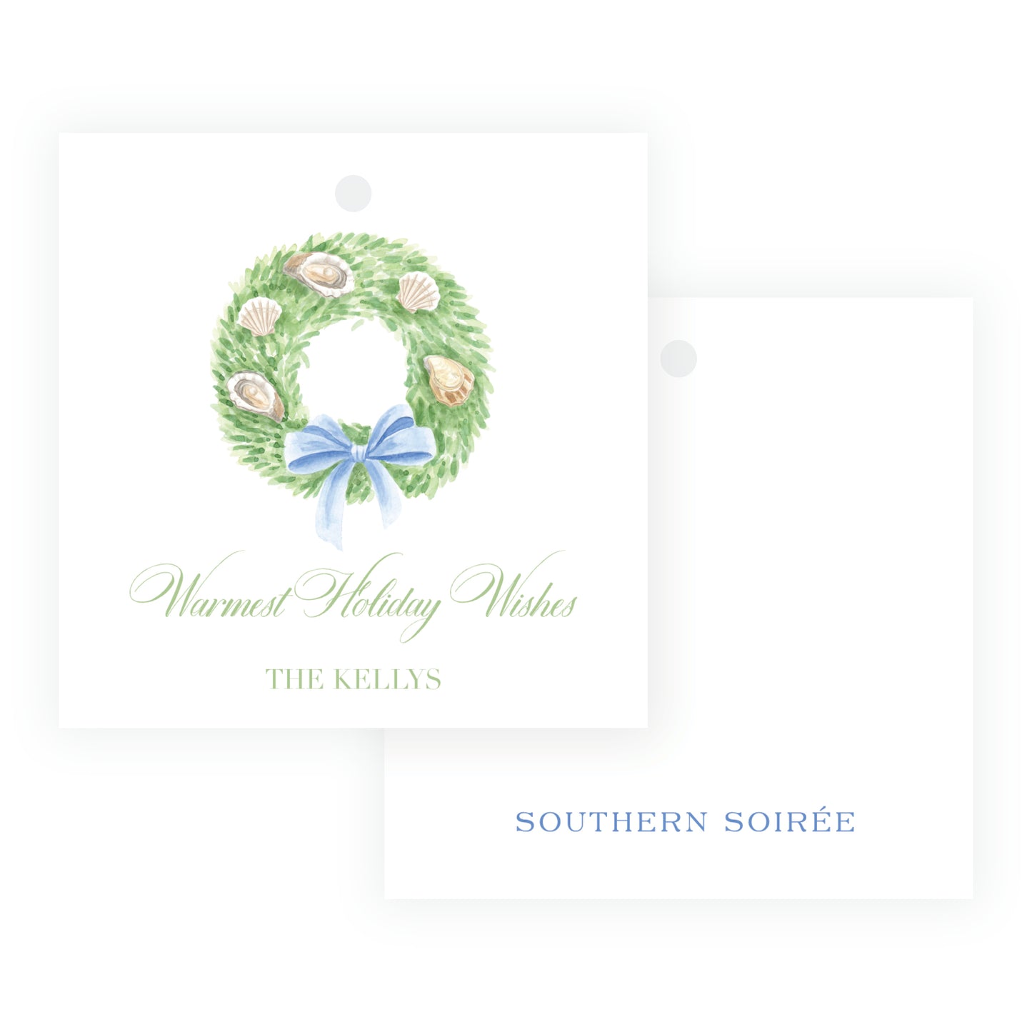 Seaside Noel Oyster Tree Square Gift Tag