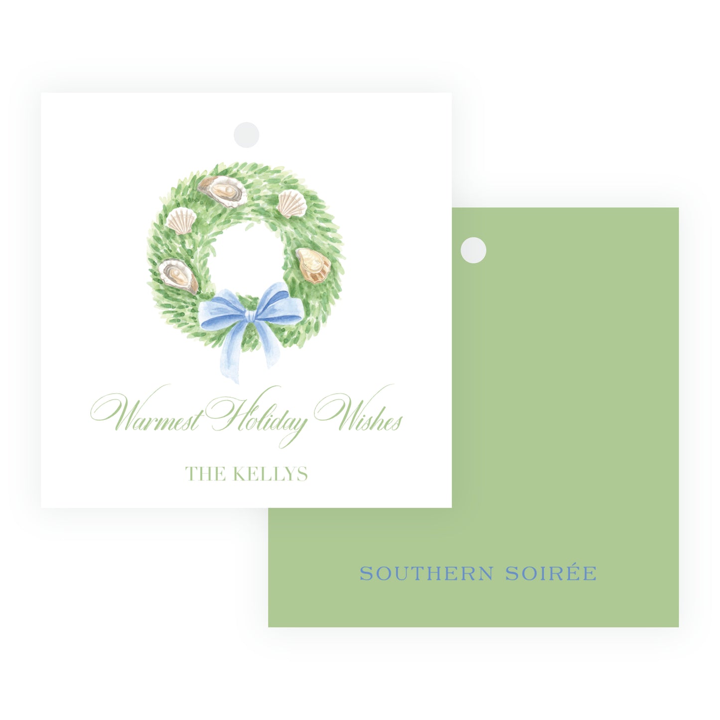 Seaside Noel Oyster Tree Square Gift Tag