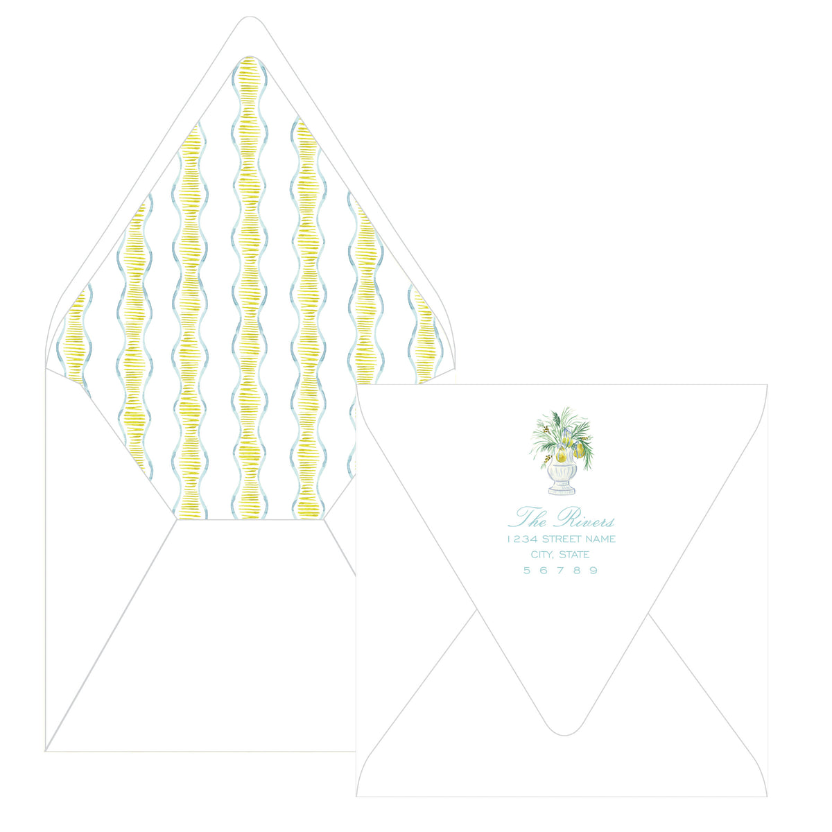 Evergreen & Pear – Square Garland Personalized Christmas Photo Card
