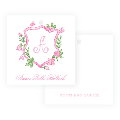 Tiny Petals Crest Gift Tag [3x3]