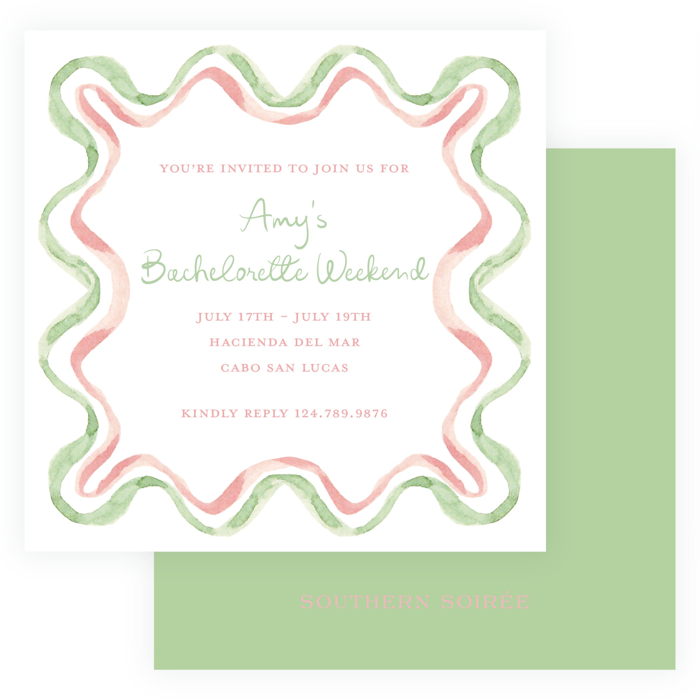 Floats & Féte Bachelorette Frame Square Card