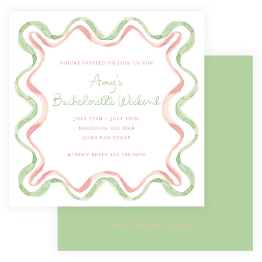 Floats & Féte Bachelorette Frame Square Card