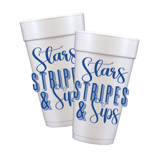 Stars Stripes & Sips Styrofoam Cups