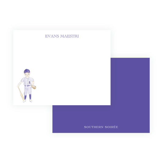 Purple & Gold Team Spirit Baseball Player