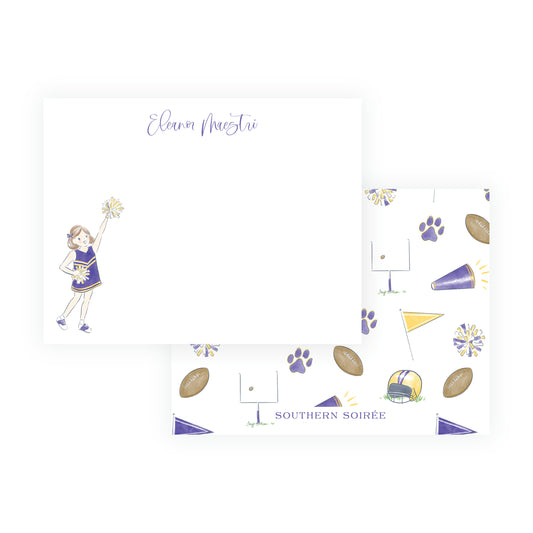 Purple & Gold Team Spirit Cheerleader