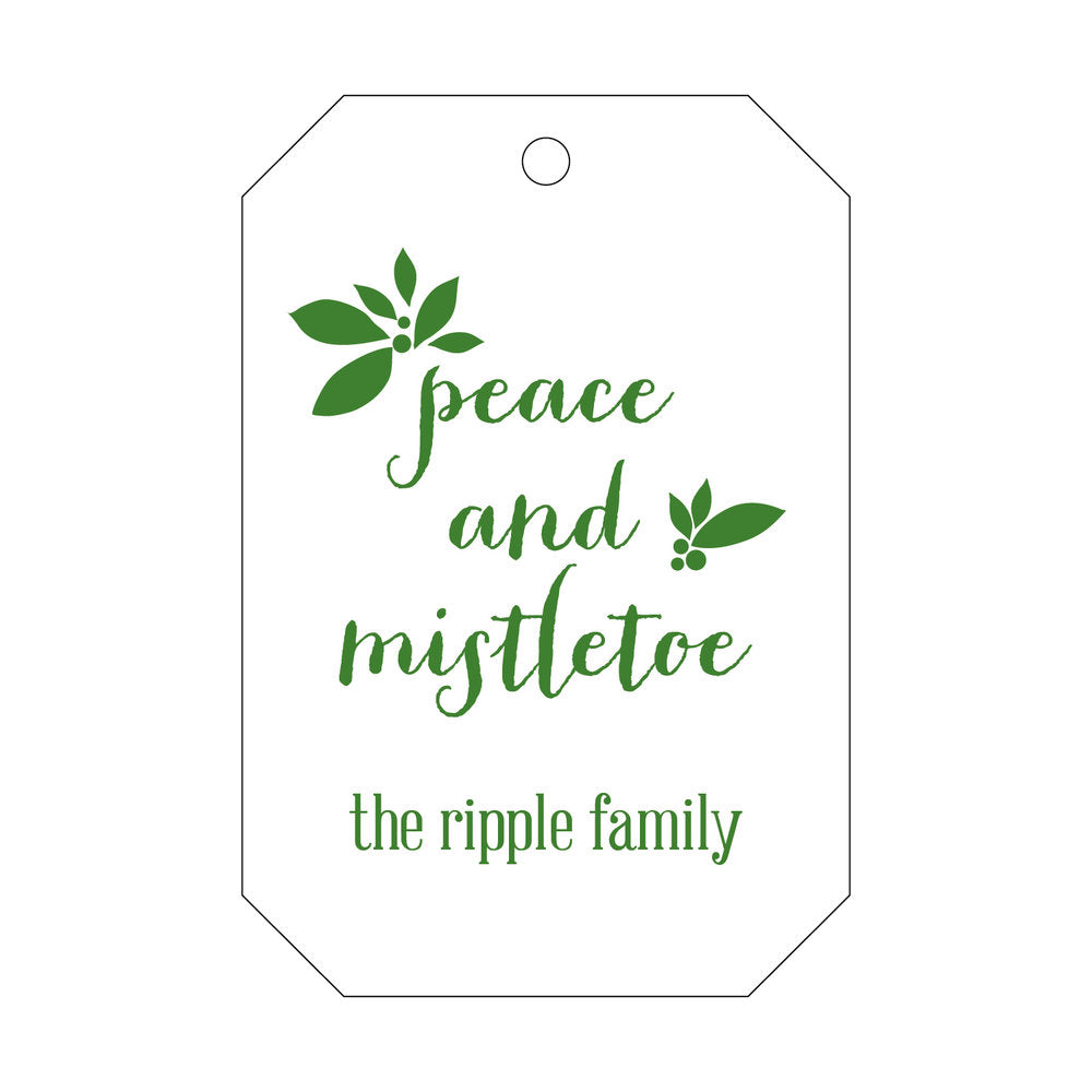Peace and Mistletoe Gift Tag T103