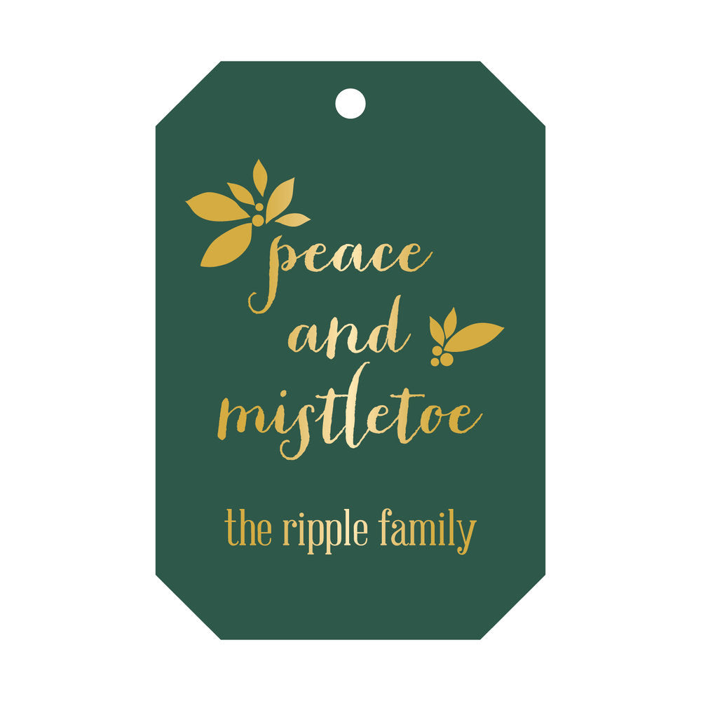 Peace and Mistletoe Gift Tag T103