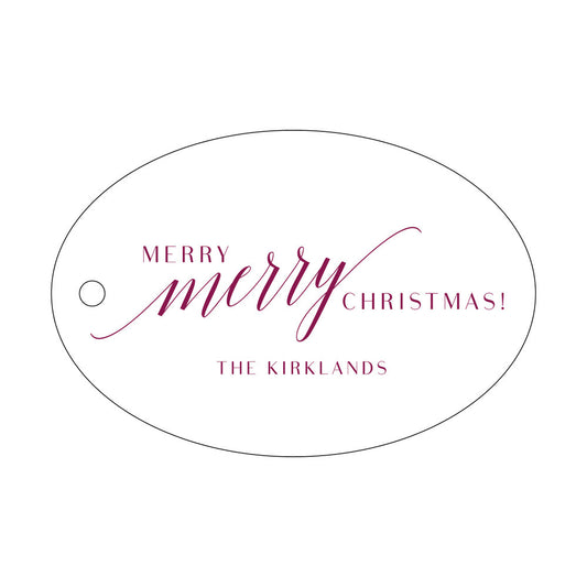 Merry Merry Christmas Oval Gift Tag T166