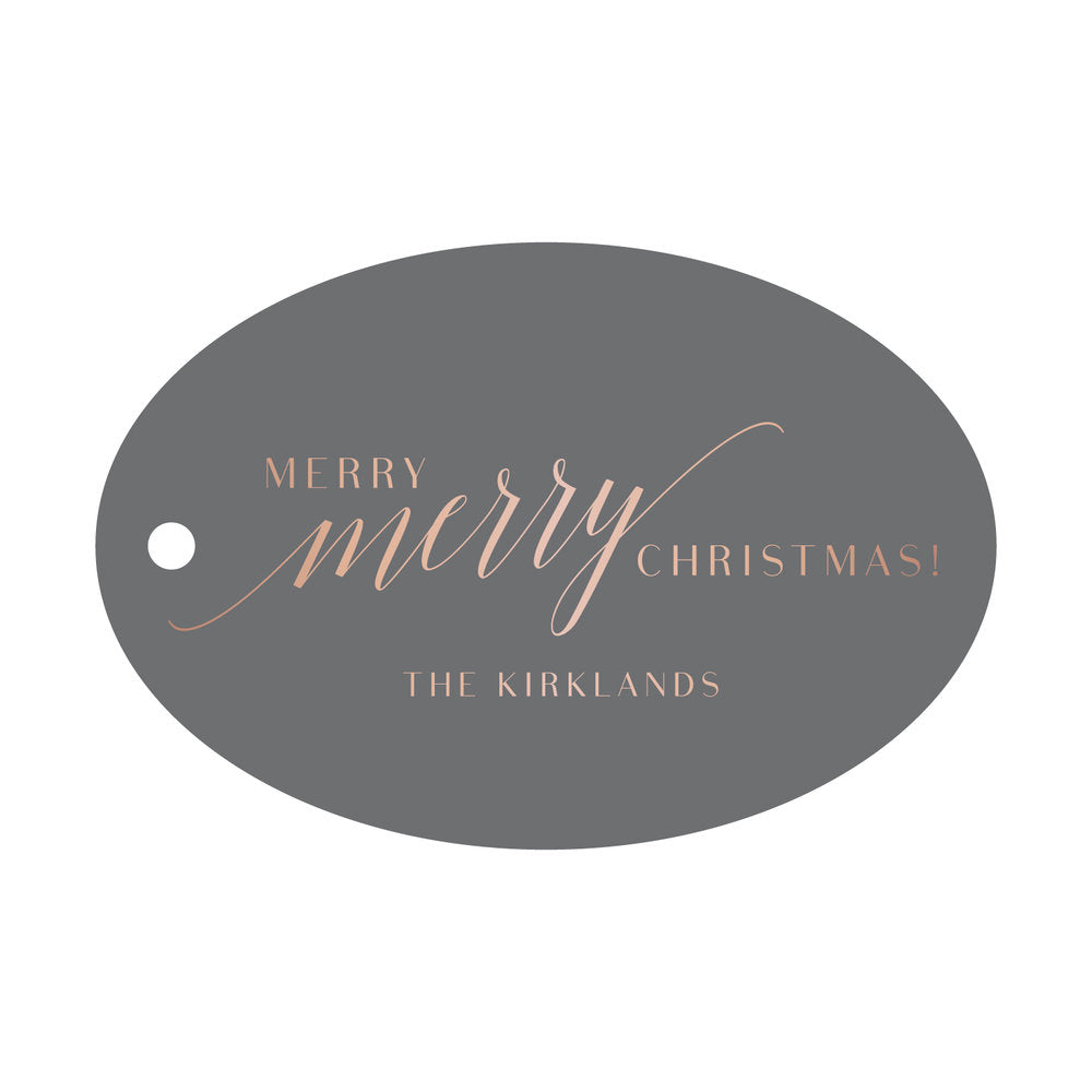 Merry Merry Christmas Oval Gift Tag T166