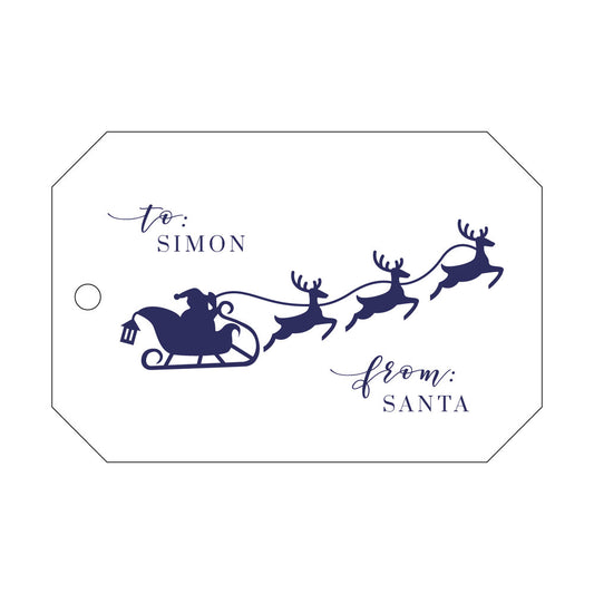 Santa Sleigh Gift Tag T201