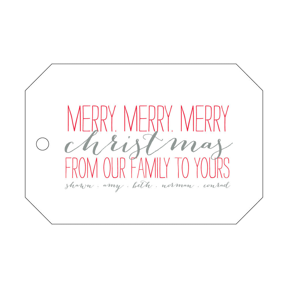 Merry Merry Merry Gift Tag T202