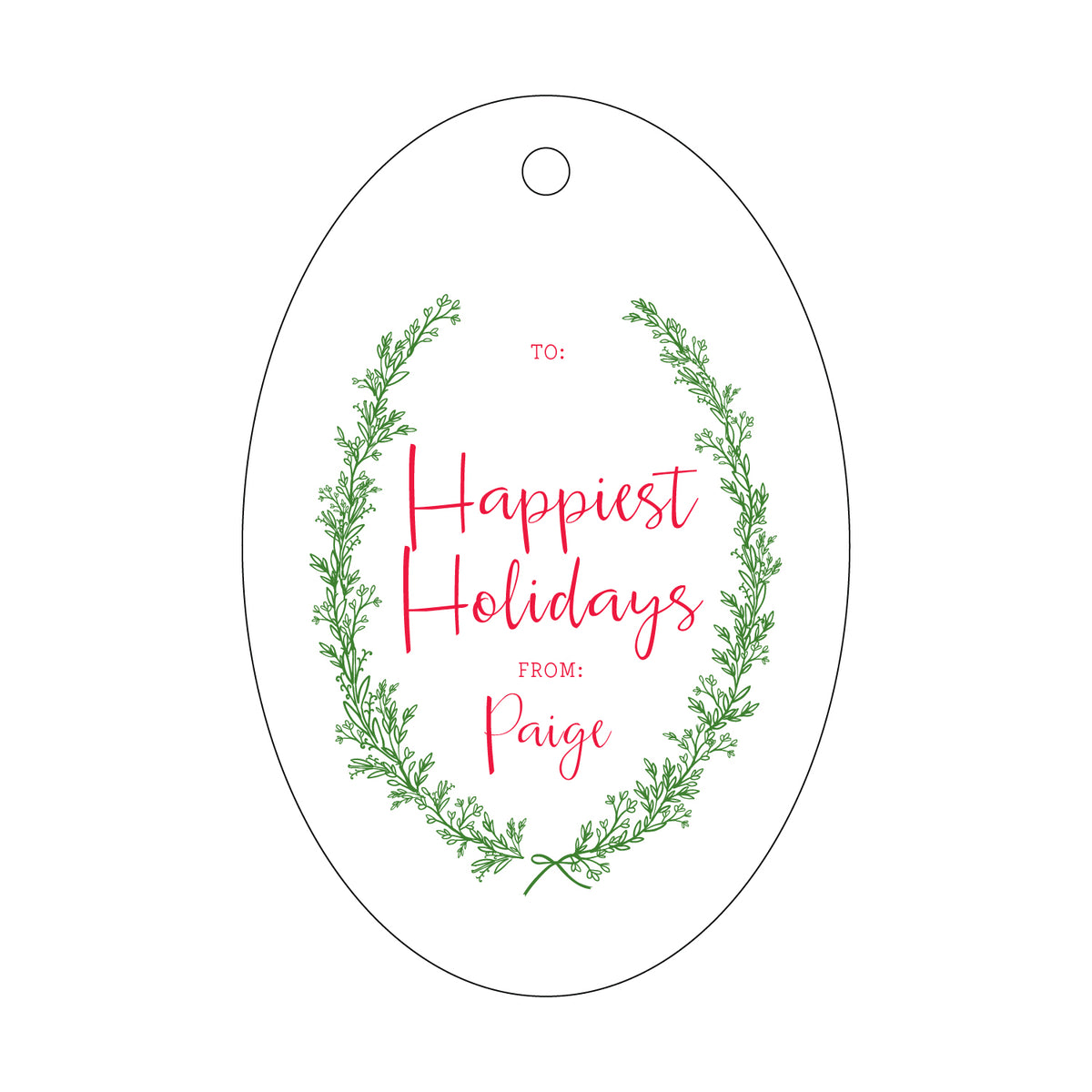 Happiest Holidays Gift Tag T204