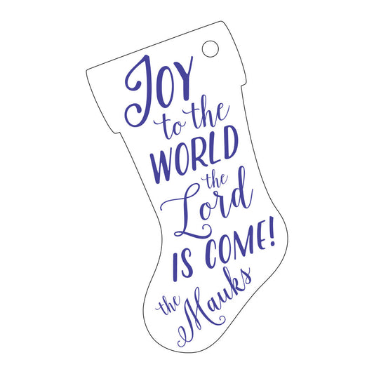 Joy To The World Stocking Gift Tag  T293