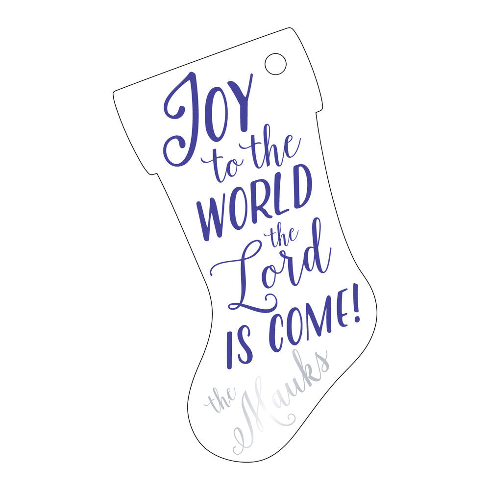 Joy To The World Stocking Gift Tag  T293