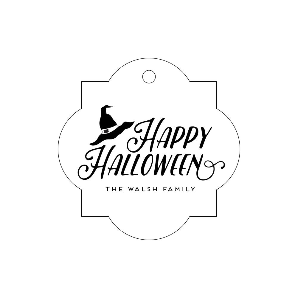 Happy Halloween Witch Hat Gift Tag T302