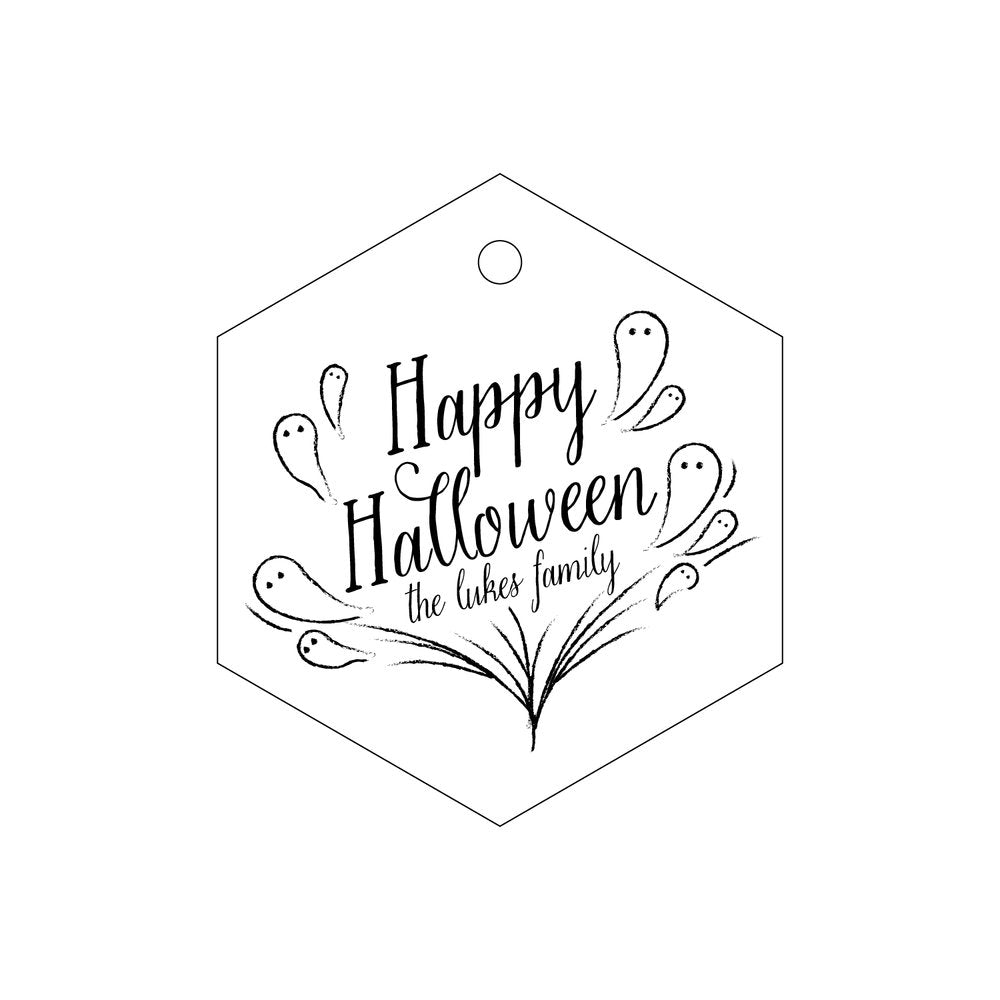 Happy Halloween Ghosts Gift Tag T303