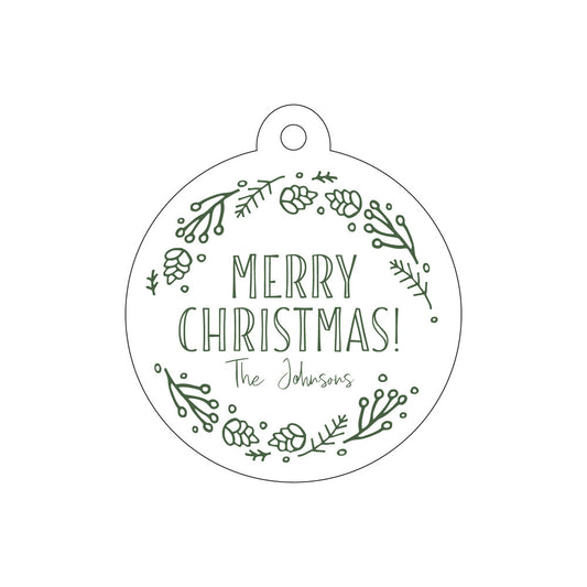 Merry Christmas Circle Gift Tag T344