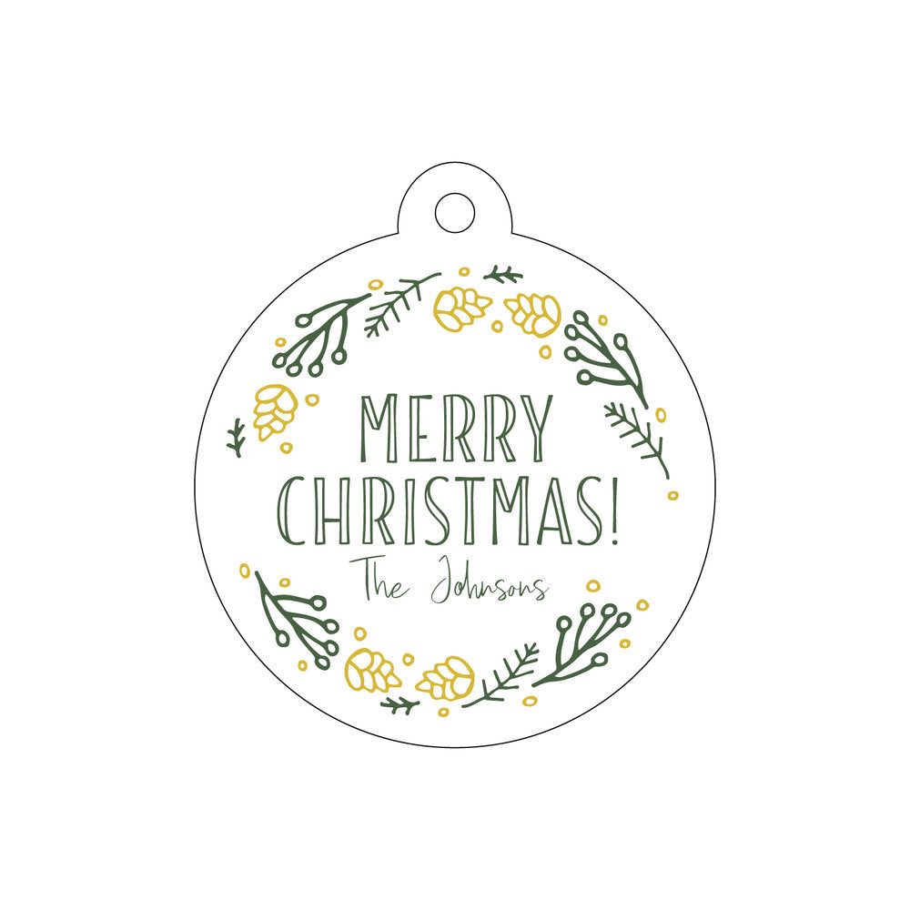 Merry Christmas Circle Gift Tag T344