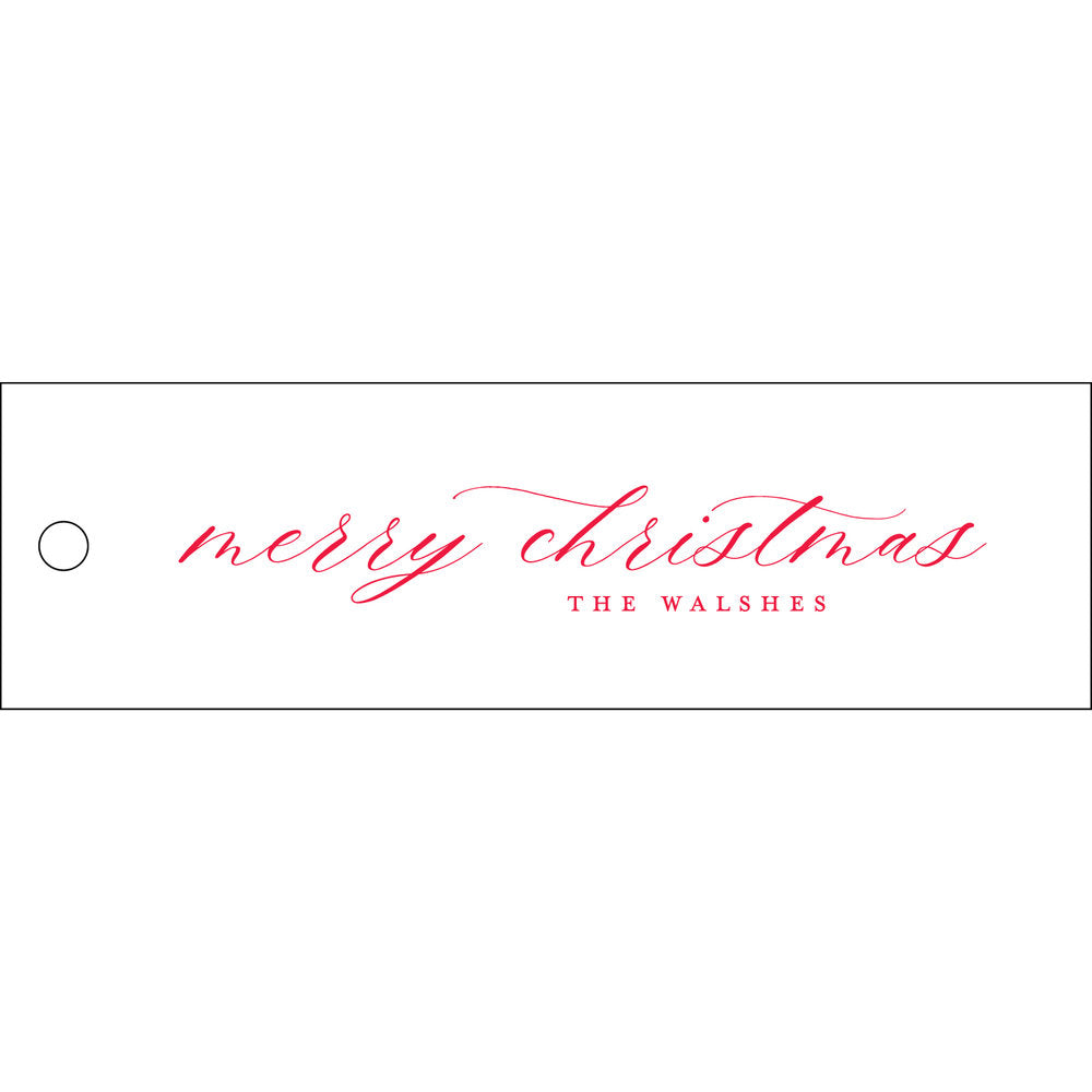 Merry Christmas Landscape Skinny Gift Tag  T347