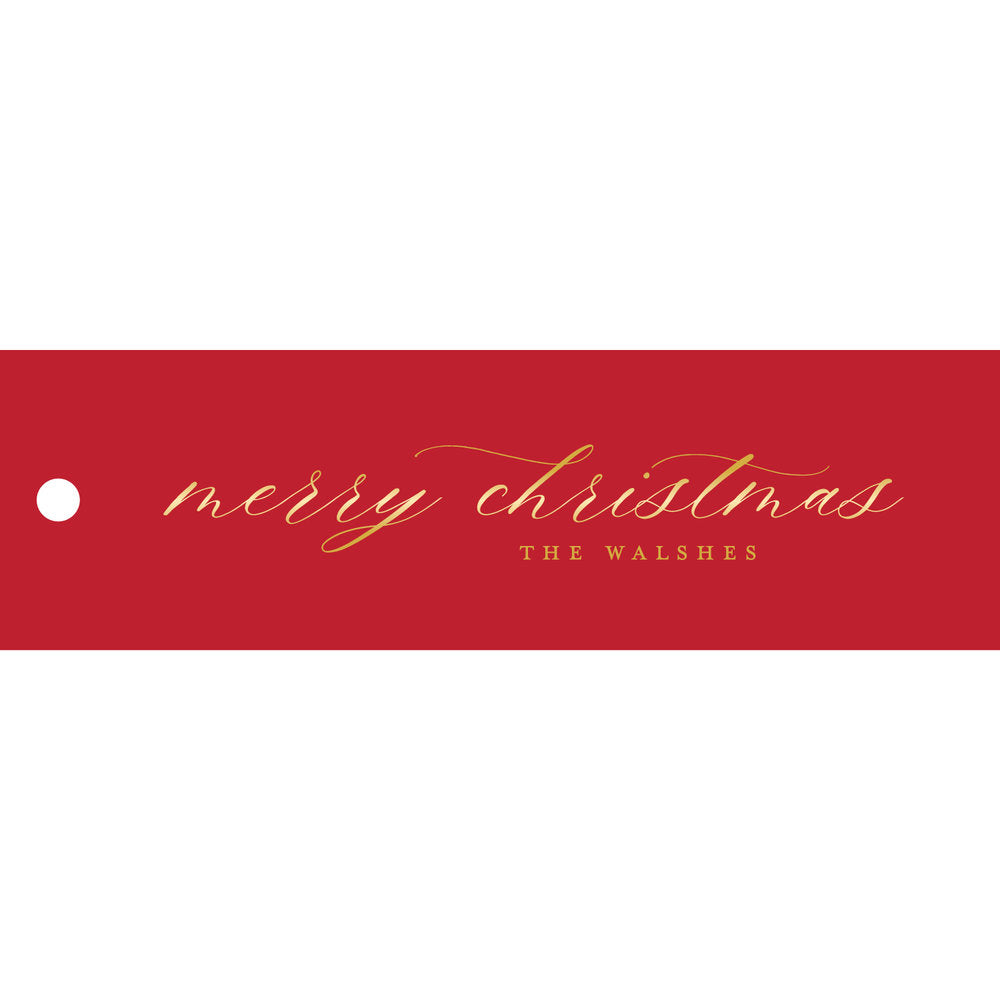 Merry Christmas Landscape Skinny Gift Tag  T347