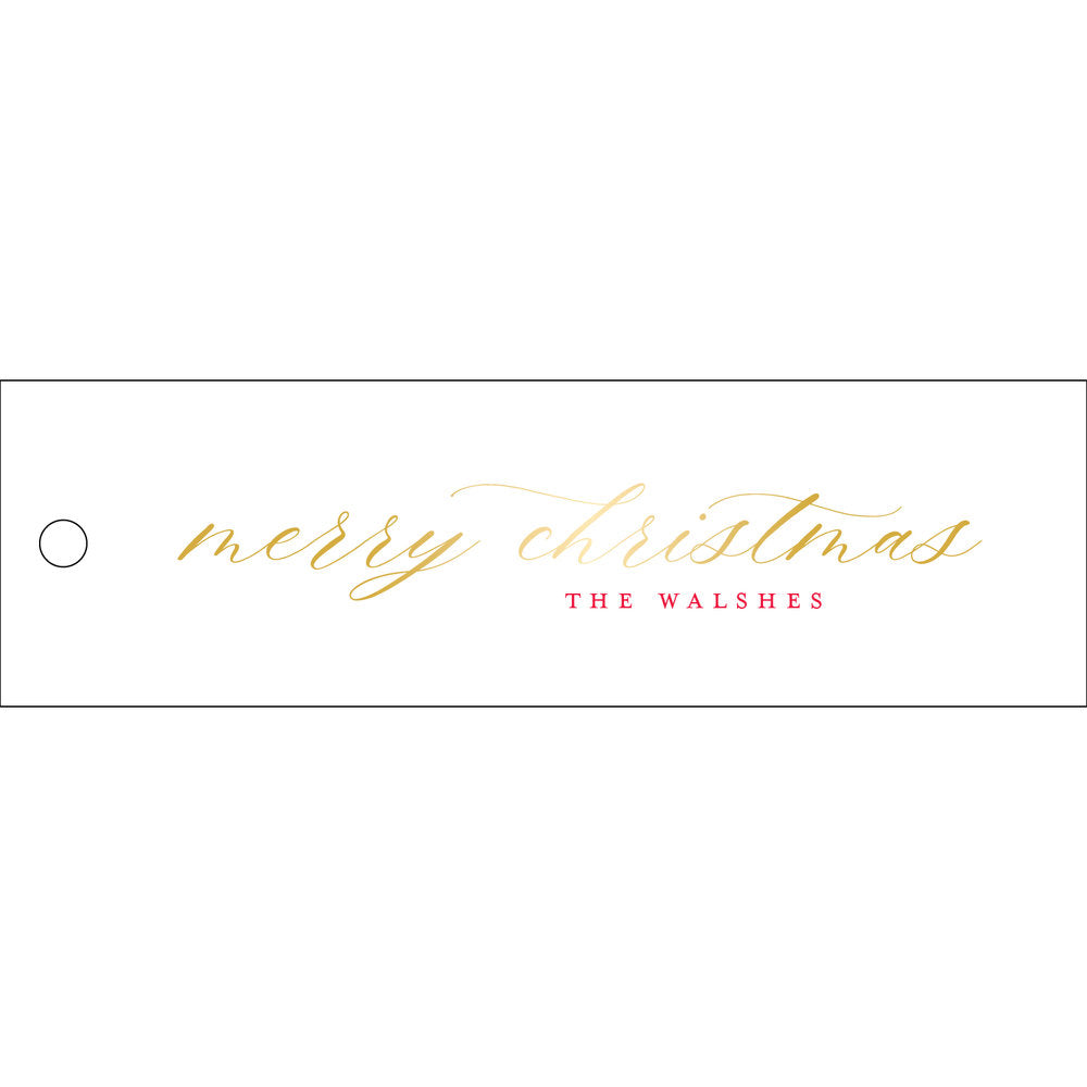 Merry Christmas Landscape Skinny Gift Tag  T347
