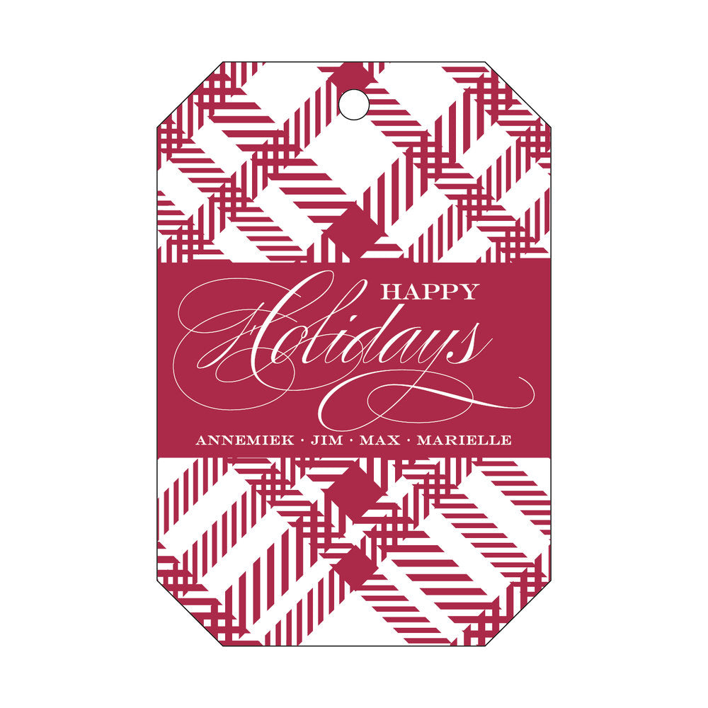 Happy Holidays Plaid Gift Tag T36