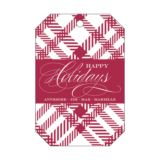 Happy Holidays Plaid Gift Tag T36