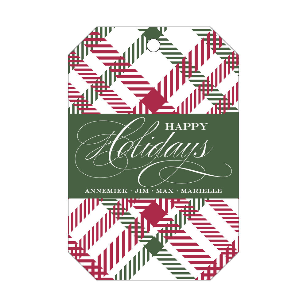 Happy Holidays Plaid Gift Tag T36