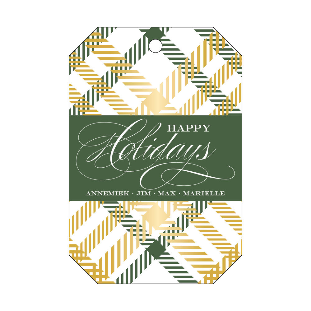 Happy Holidays Plaid Gift Tag T36