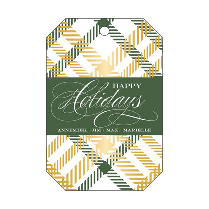Happy Holidays Plaid Gift Tag T36