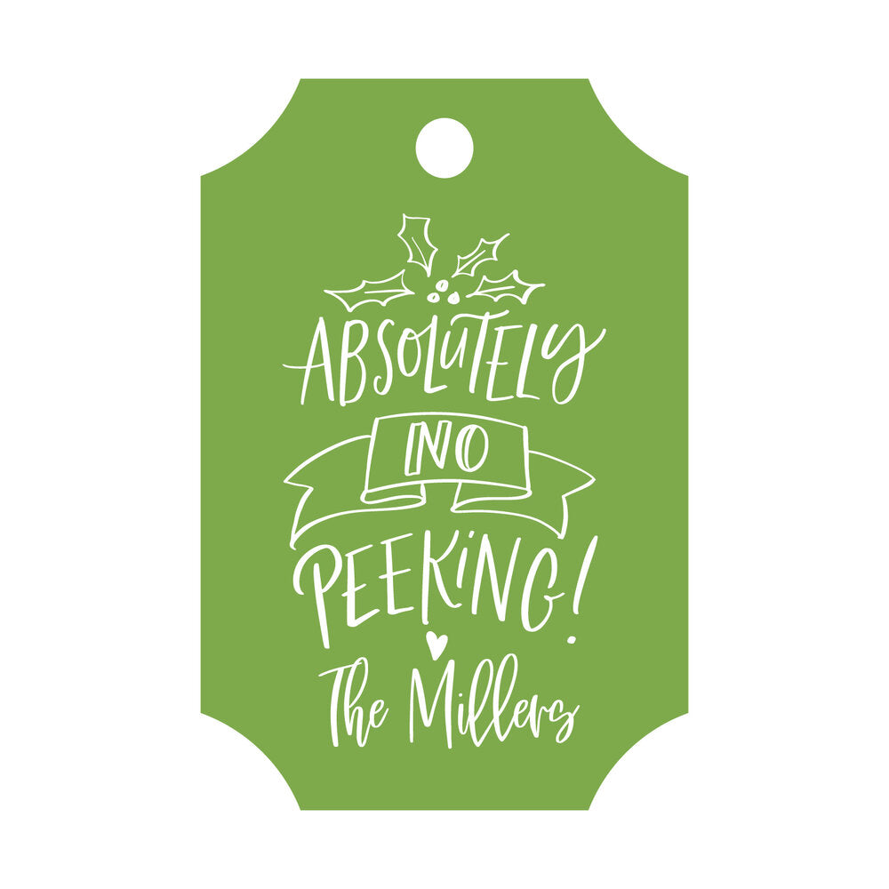 Absolutely No Peeking Gift Tag T414