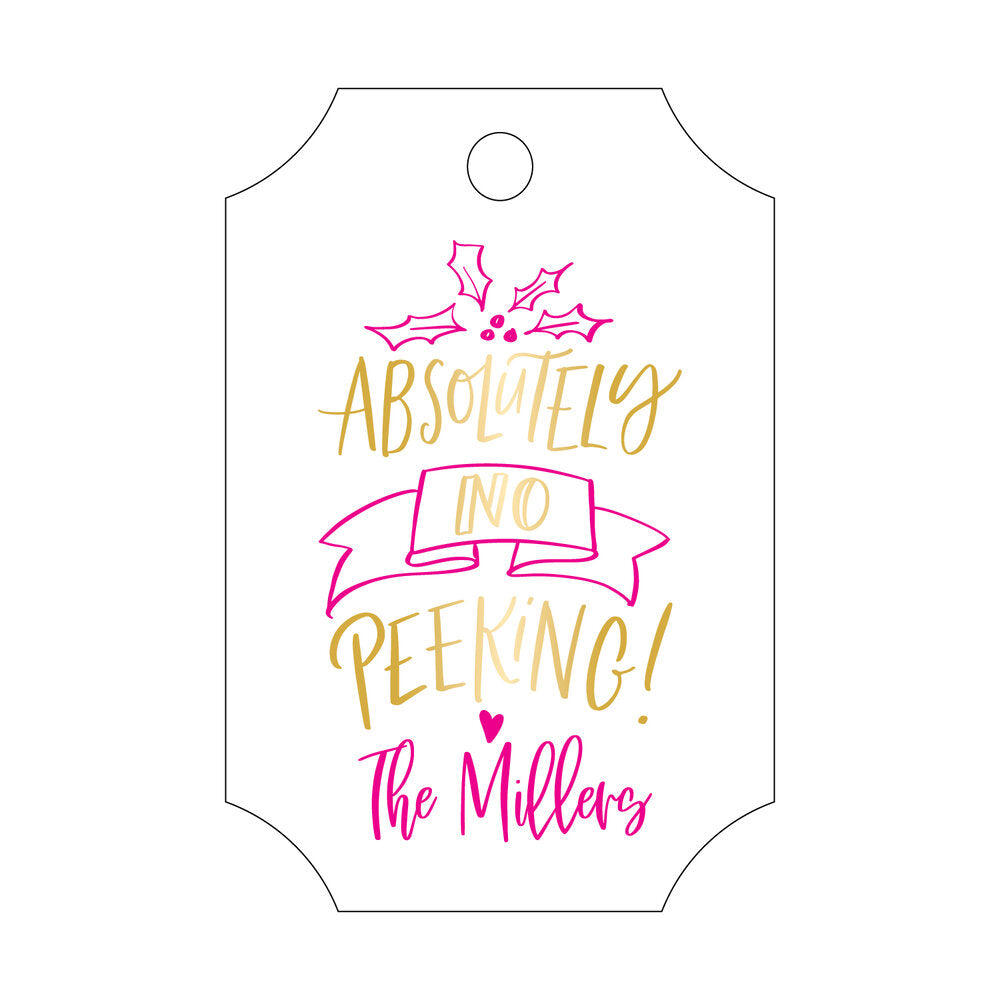 Absolutely No Peeking Gift Tag T414