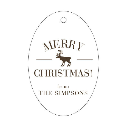 Merry Christmas with Reindeer Gift Tag T43