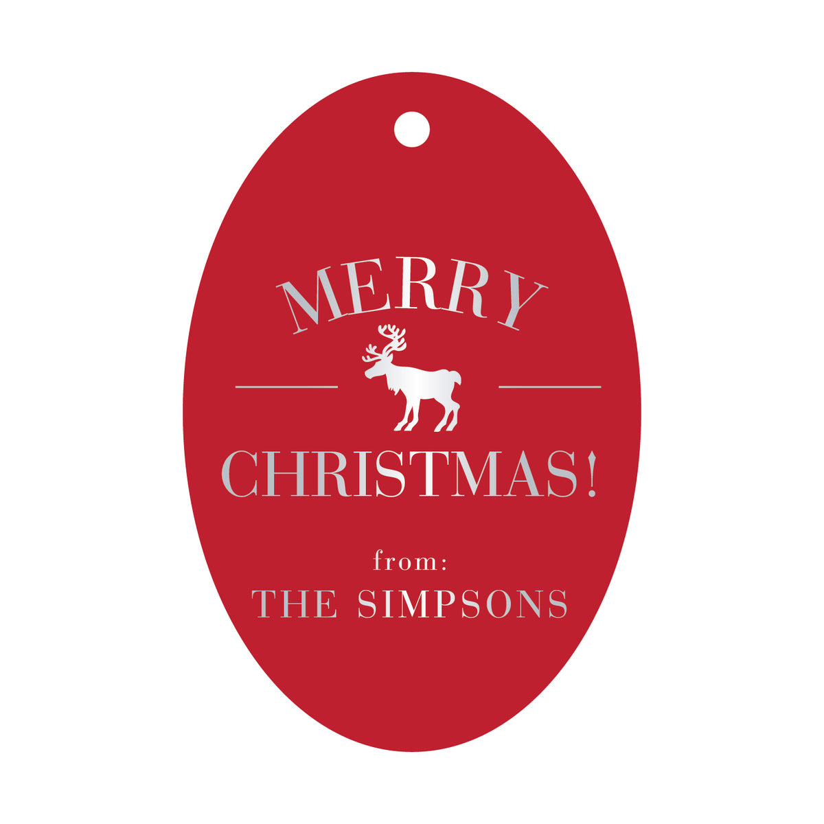 Merry Christmas with Reindeer Gift Tag T43