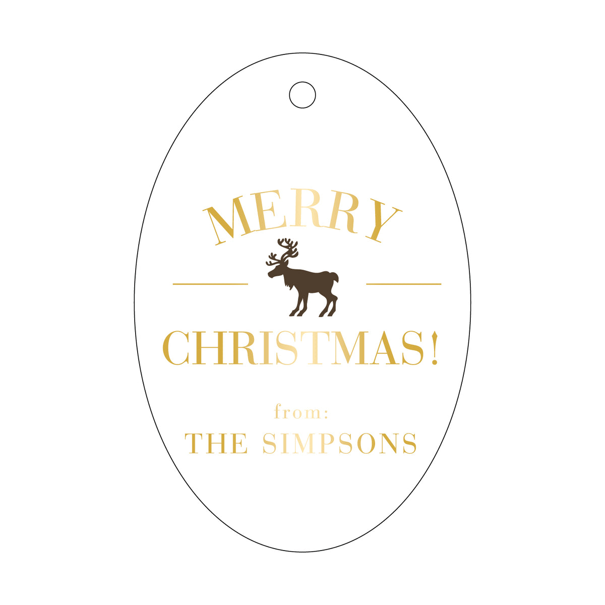 Merry Christmas with Reindeer Gift Tag T43