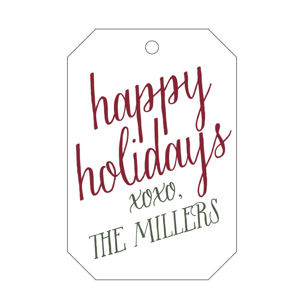 Happy Holidays Gift Tag -  T504 (with emboss)